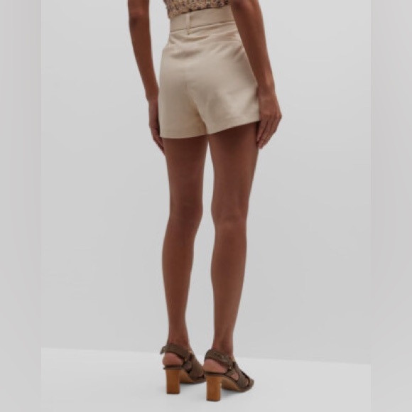 Paige Beige Neva Belted High Rise Shorts Size 6 - Picture 6 of 9